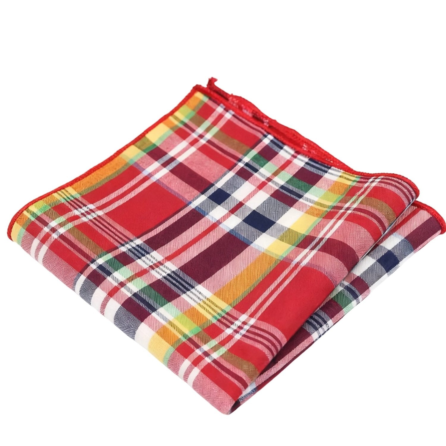 Red With Multicolor Plaid Necktie