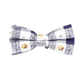 White Purple Check Bow Tie
