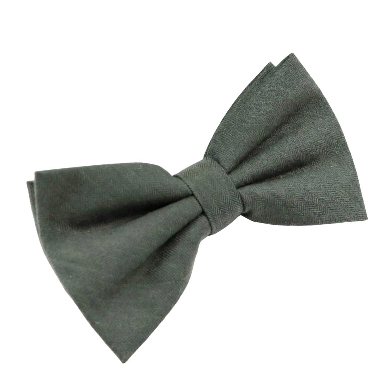 Dark Green With Herringbone Bowtie