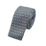 Grey White Dot Knitted Tie