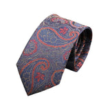 Navy Blue Red Paisley Necktie