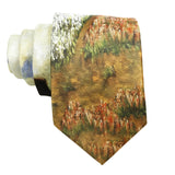 Brown Red Floral Necktie