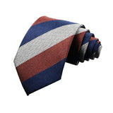 Navy Blue White Striped Necktie