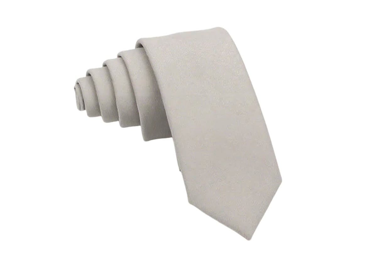 Gray Solid Necktie