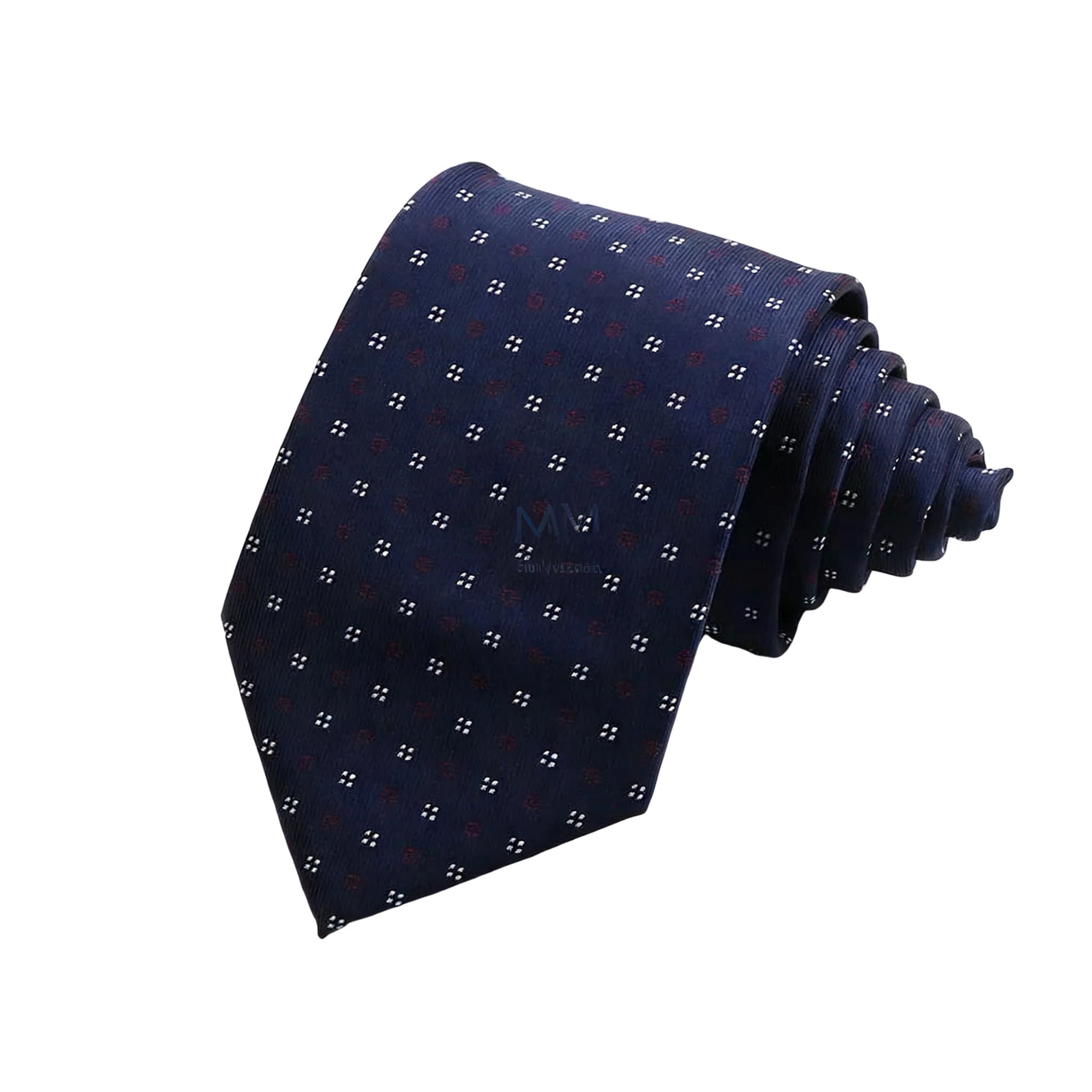 Navy Blue White Dotted Necktie