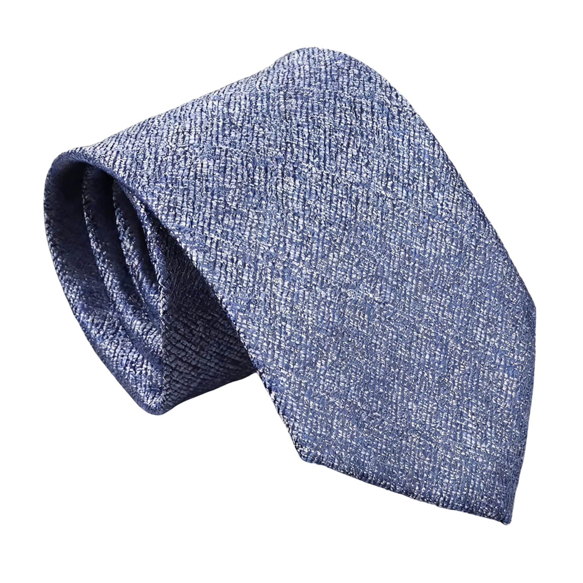 Blue Silver Textured Necktie