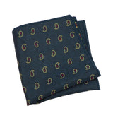 Teal Yellow Paisley Pocket Square