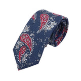 Navy Blue Red Paisley Necktie