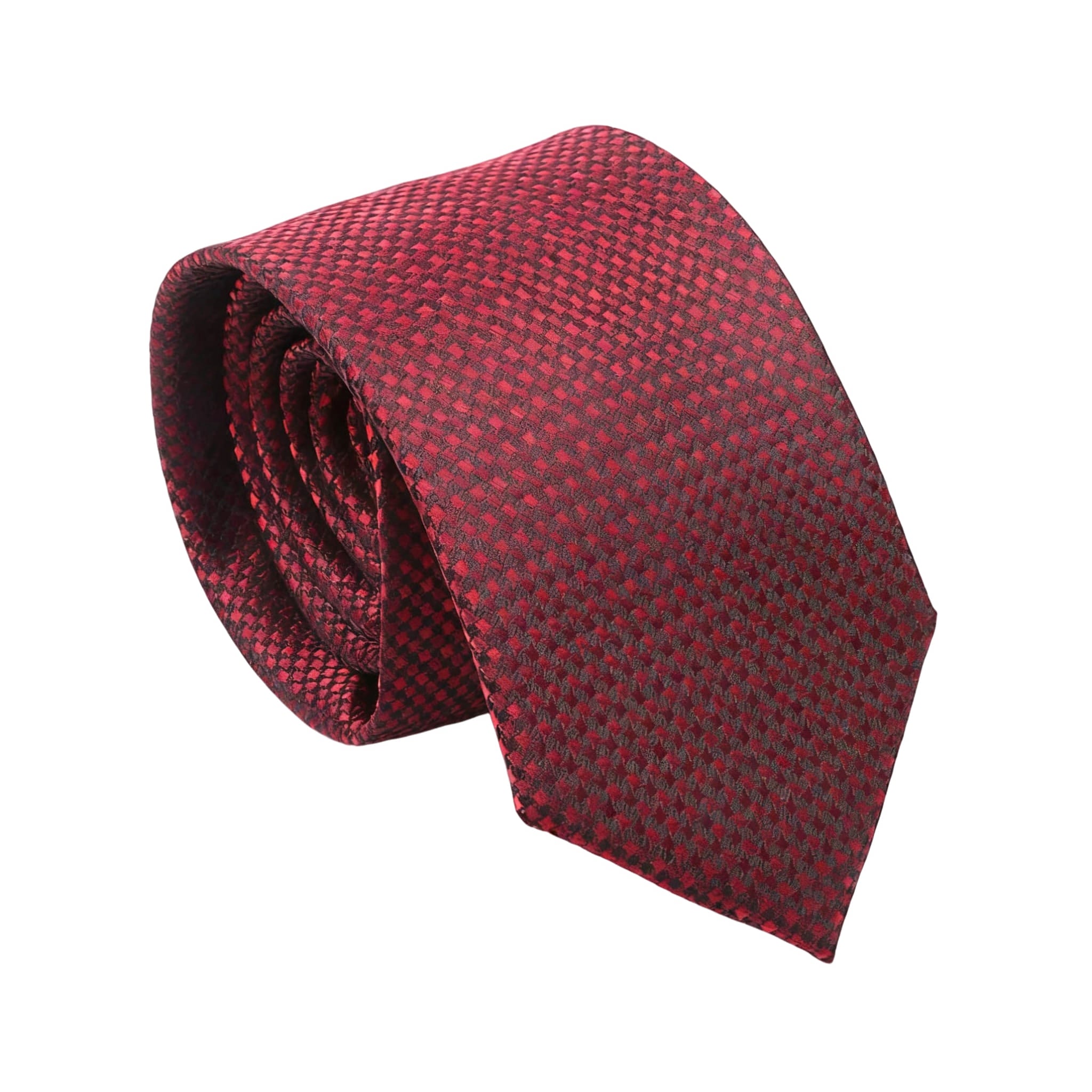 Red Black Houndstooth Necktie