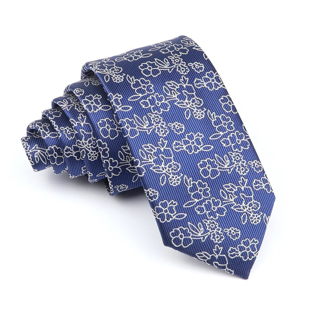 Fashion Jacquard Striped Plaid Paisley Ties For Men Skinny Silk Necktie