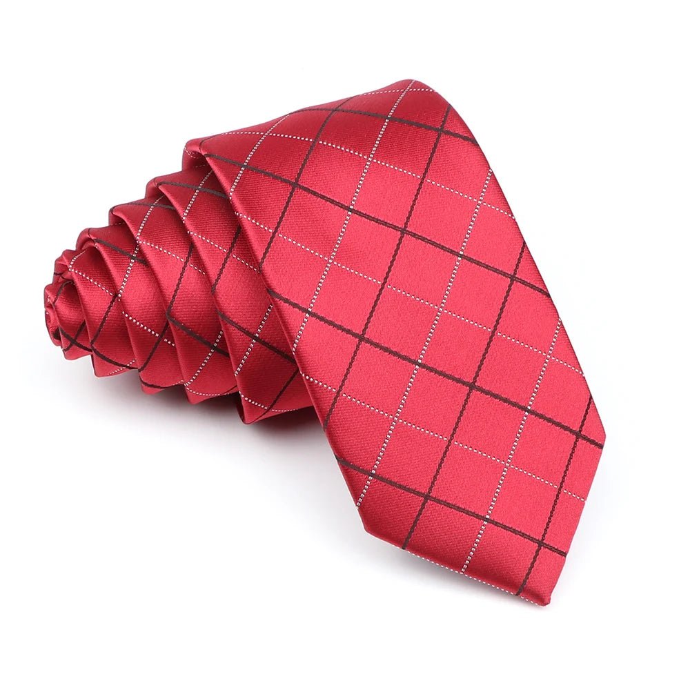 Fashion Jacquard Striped Plaid Paisley Ties For Men Skinny Silk Necktie