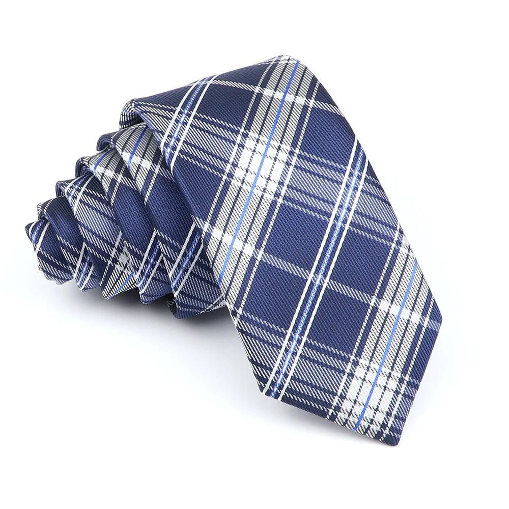 Fashion Jacquard Striped Plaid Paisley Ties For Men Skinny Silk Necktie