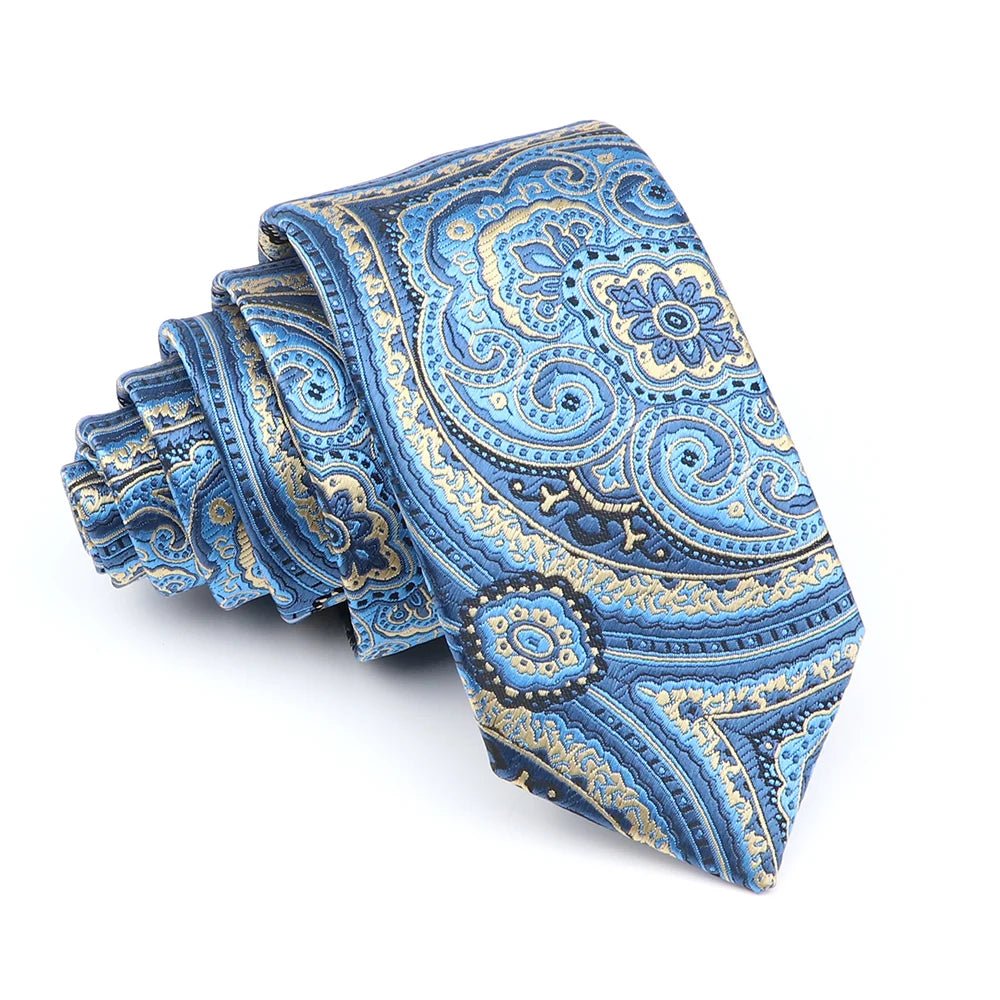 Fashion Jacquard Striped Plaid Paisley Ties For Men Skinny Silk Necktie