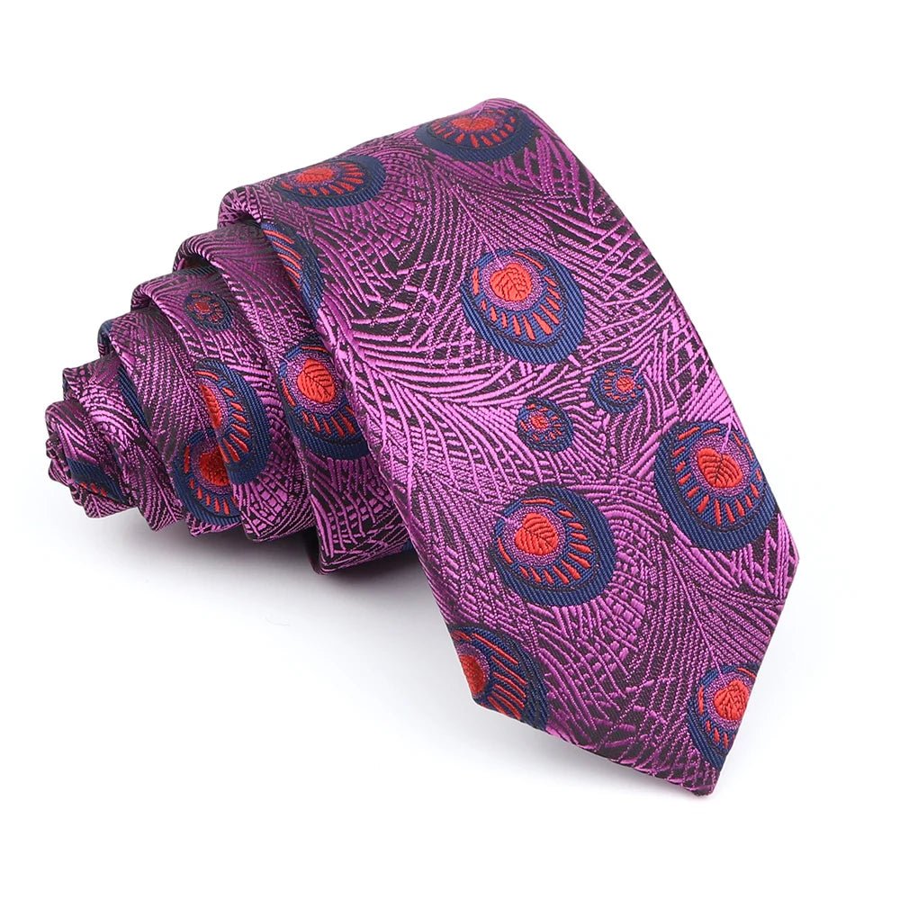 Fashion Jacquard Striped Plaid Paisley Ties For Men Skinny Silk Necktie