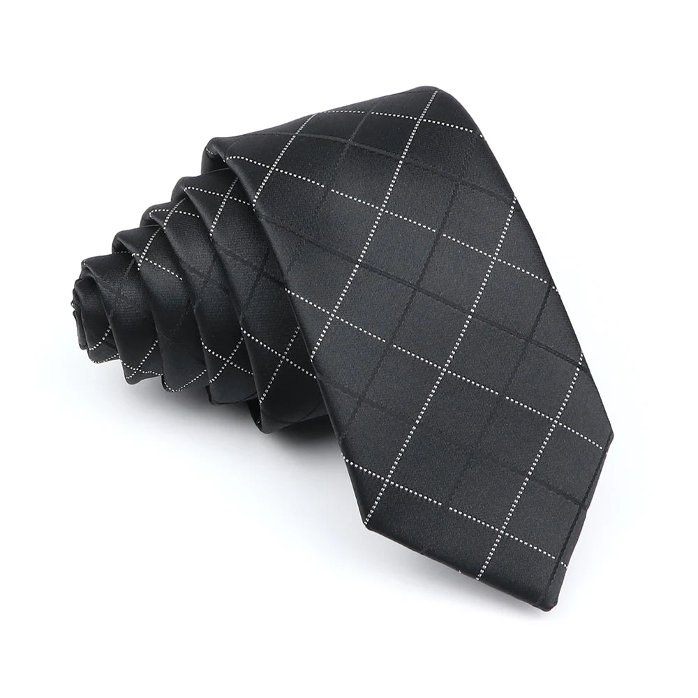 Fashion Jacquard Striped Plaid Paisley Ties For Men Skinny Silk Necktie