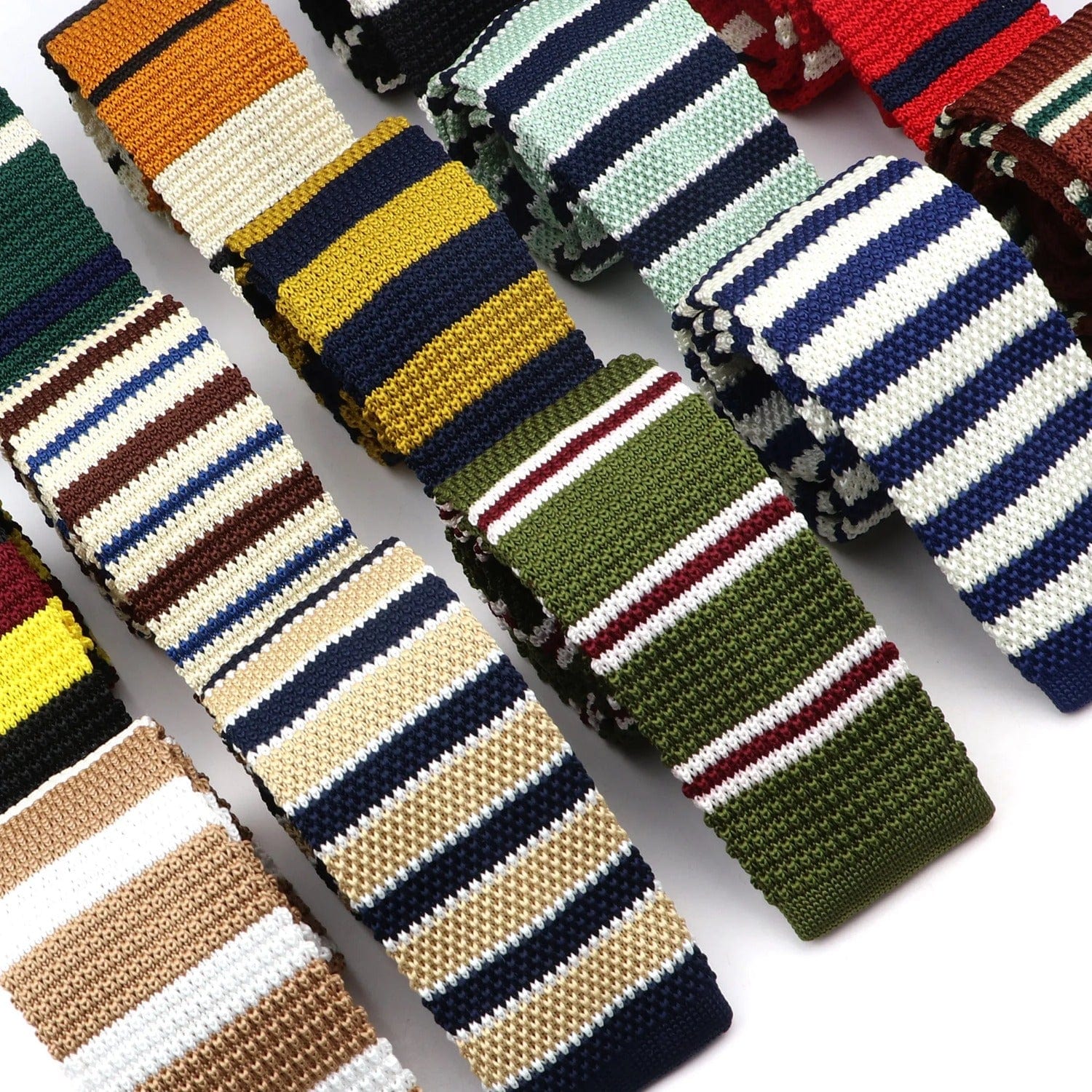 ZONFAZ Men's Knitted Striped Neckties Casual Skinny Knit Ties