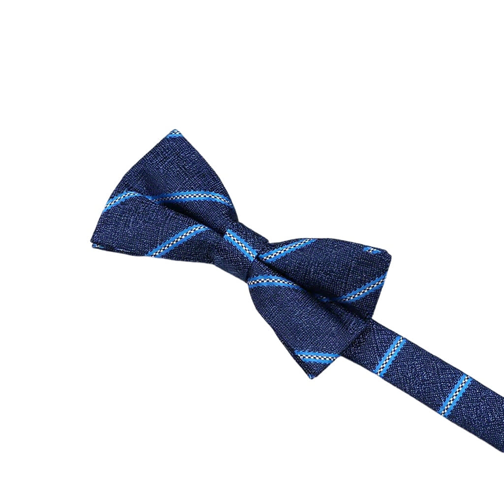 Navy Blue Blue Striped Bowtie