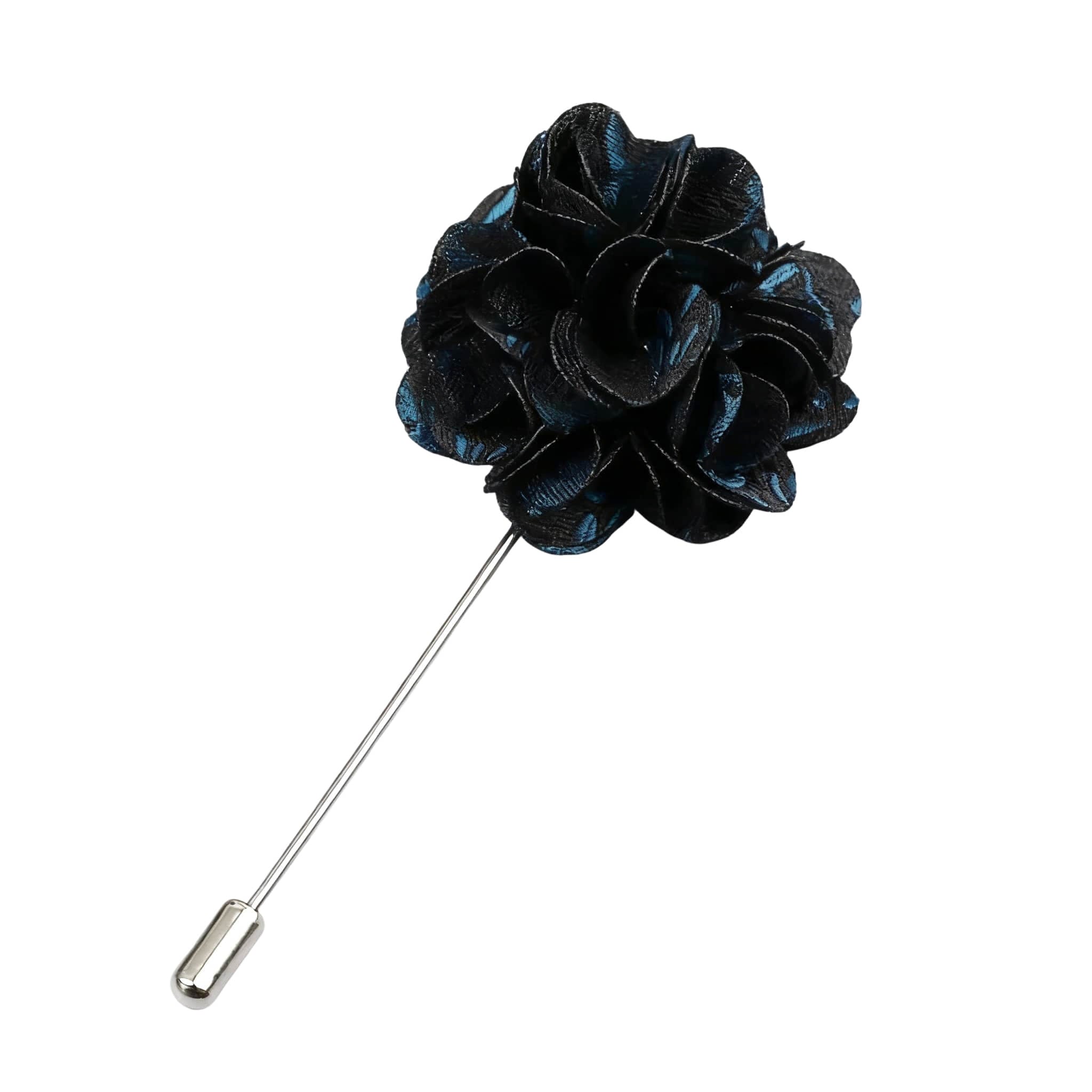 Black Teal Woven Lapel Pin