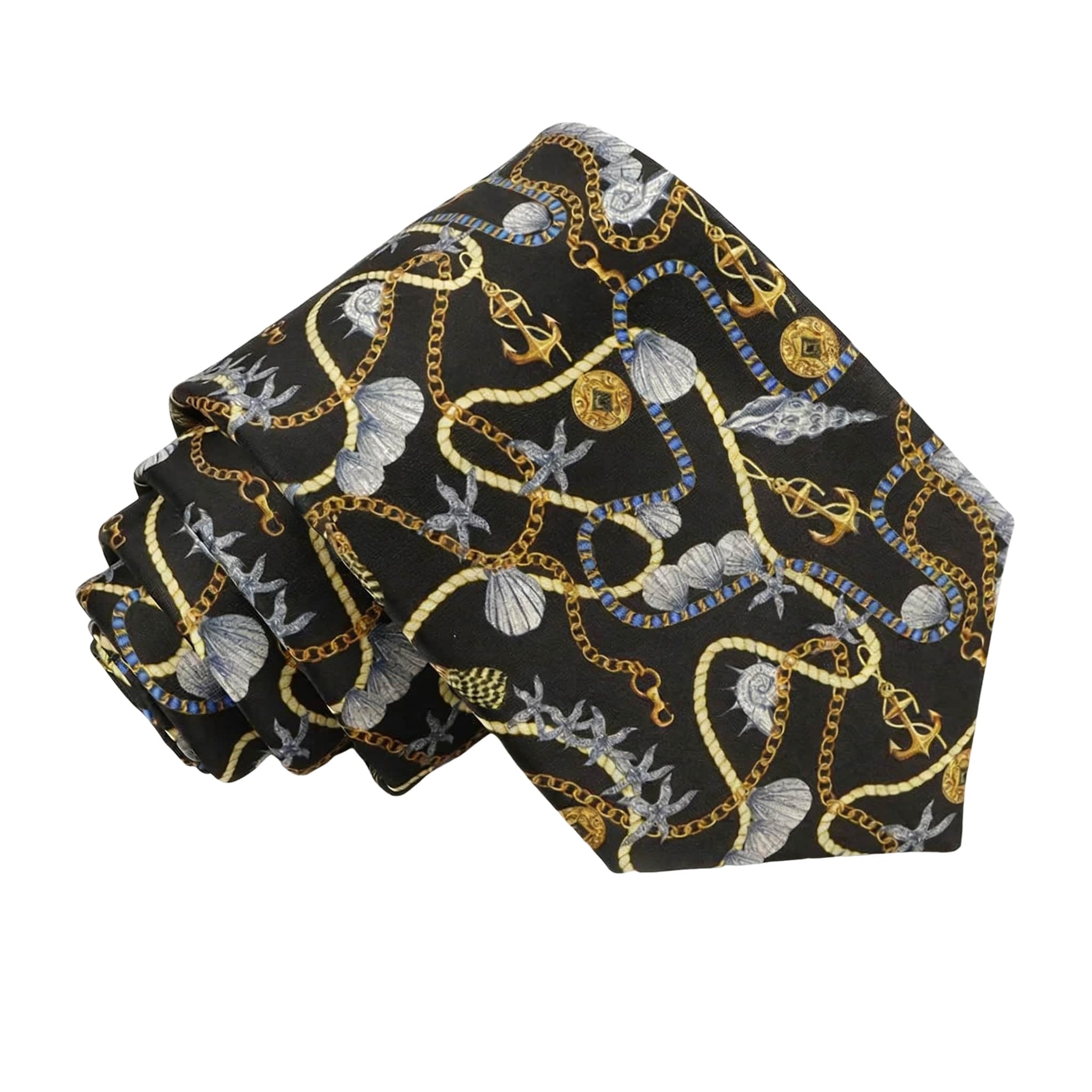 Black Gold Nautical Necktie