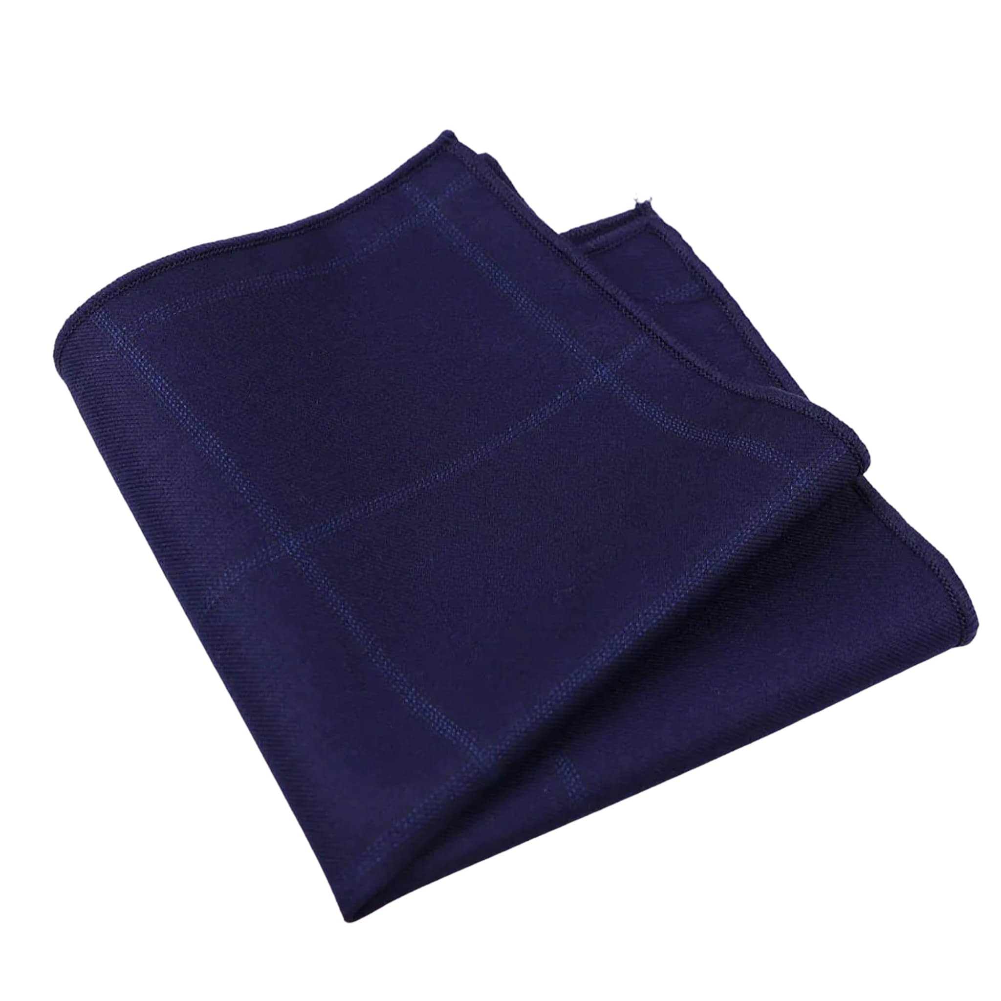 Navy Blue Checked Pocket Square