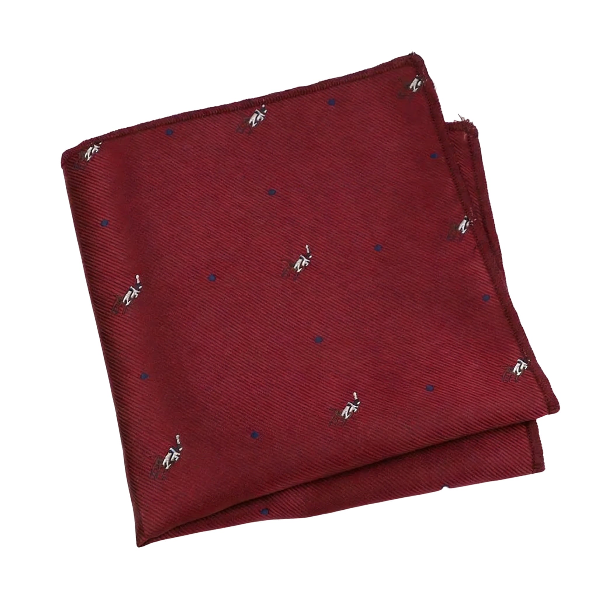 Burgundy White Figure Pocket Square