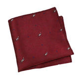 Burgundy White Figure Pocket Square