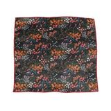 Black Orange Floral Pocket Square