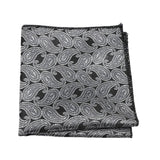 Black Silver Paisley Pocket Square