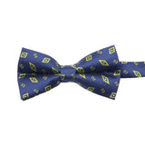 Navy Blue Yellow Geometric Bowtie