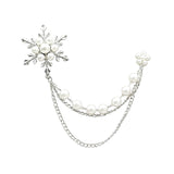 Silver White Pearl Lapel Pin