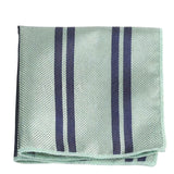 Gray Blue Striped Pocket Square