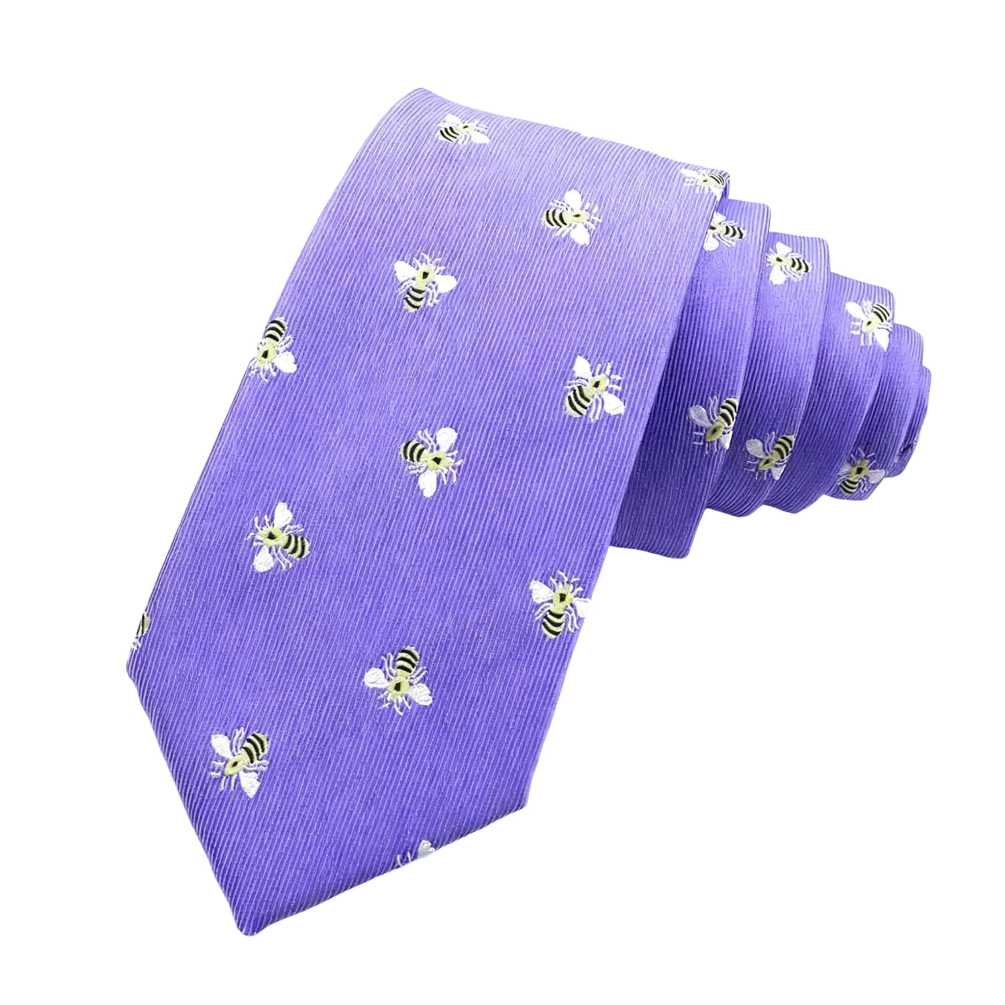 Purple Yellow Bee Necktie