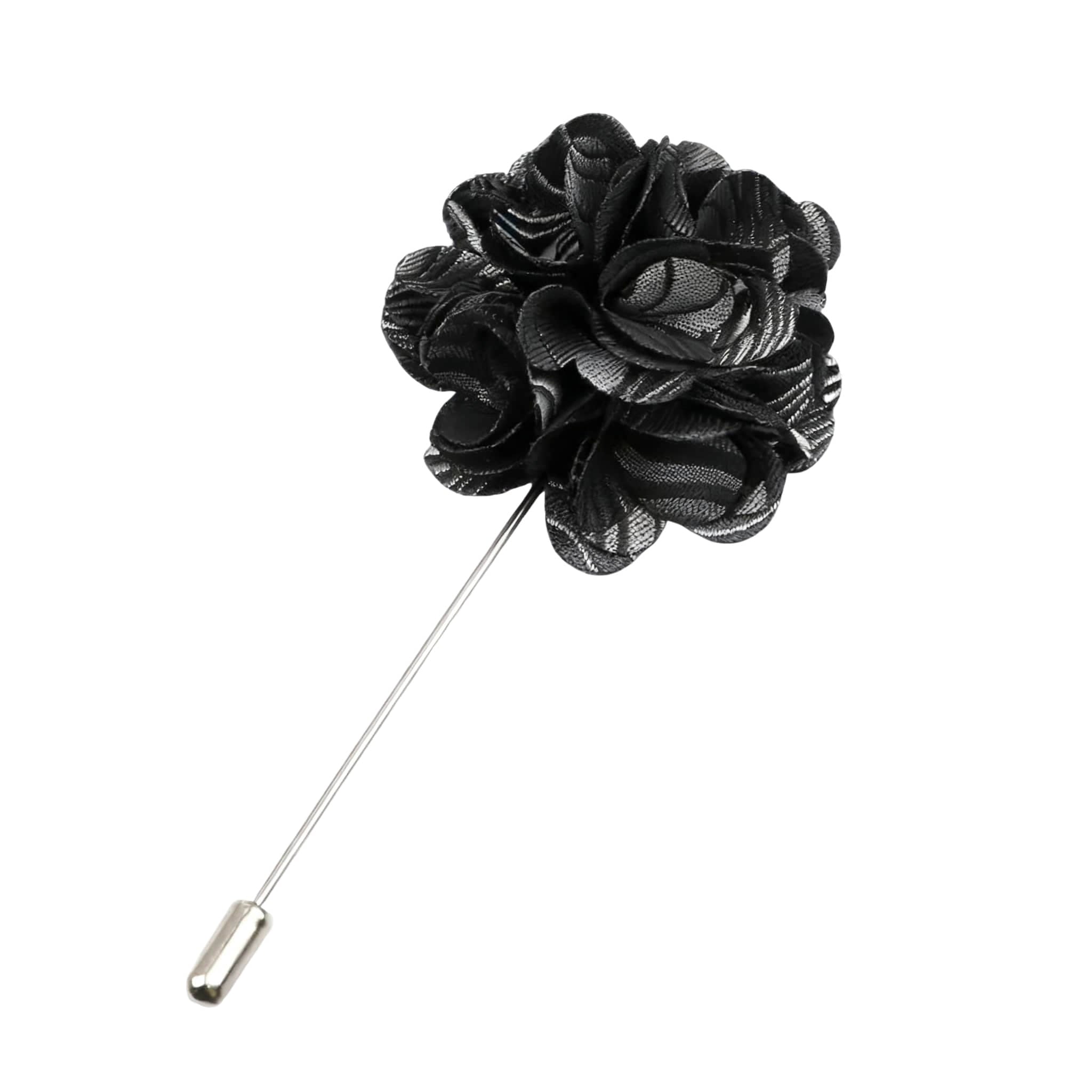 Black White Striped Lapel Pin