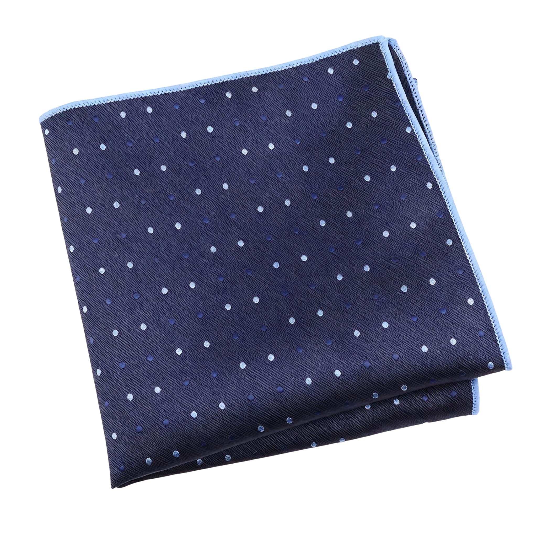 Navy Blue White Polka Dot Pocket Square