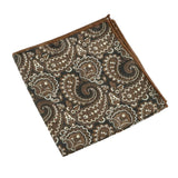 Black Brown Paisley Pocket Square