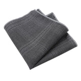 Dark Grey Plaid Pocket Square