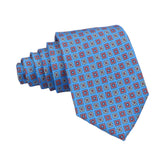 Sky Blue Red Geometric Necktie