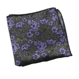 Gray Purple Floral Pocket Square
