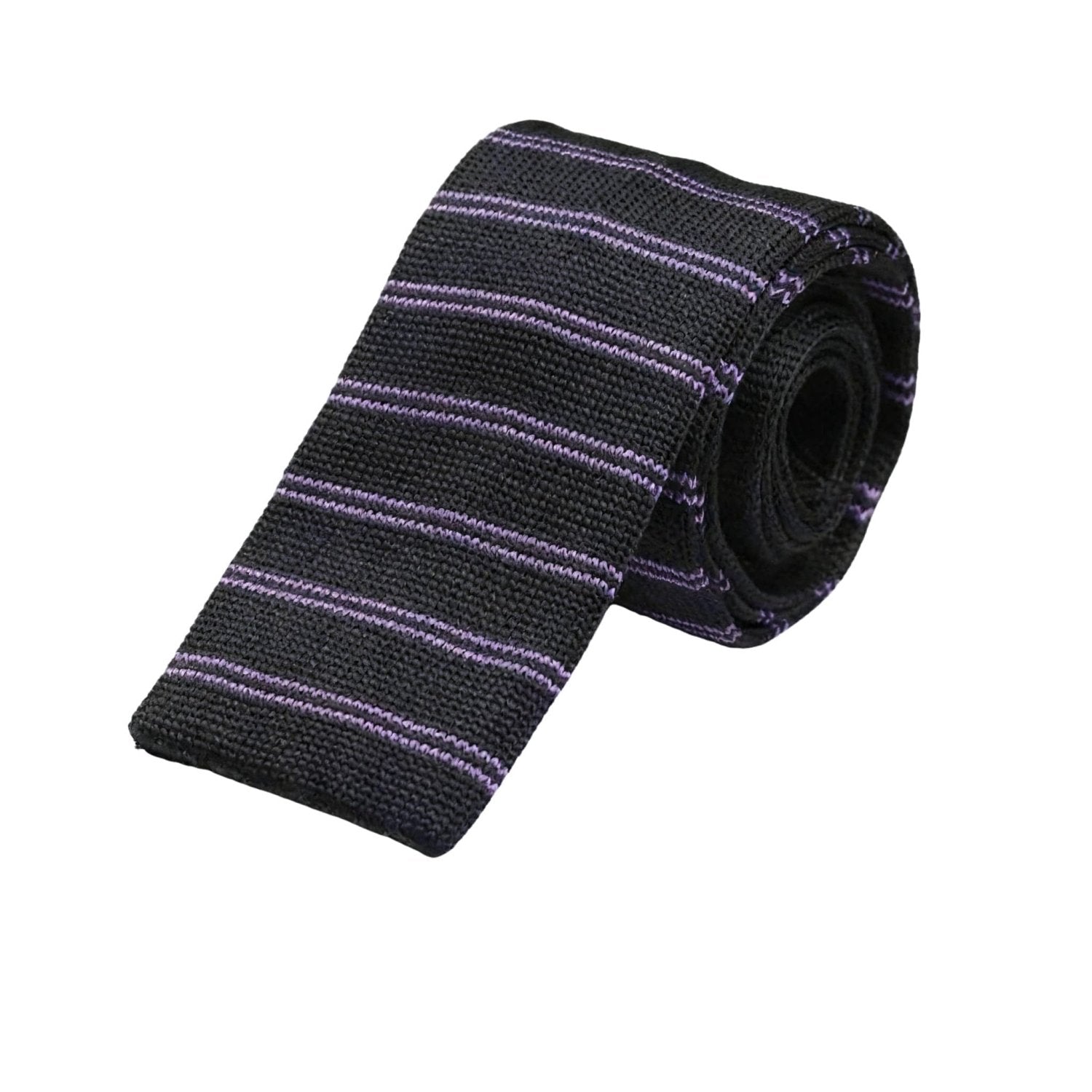 Black With Purple Striped Necktie