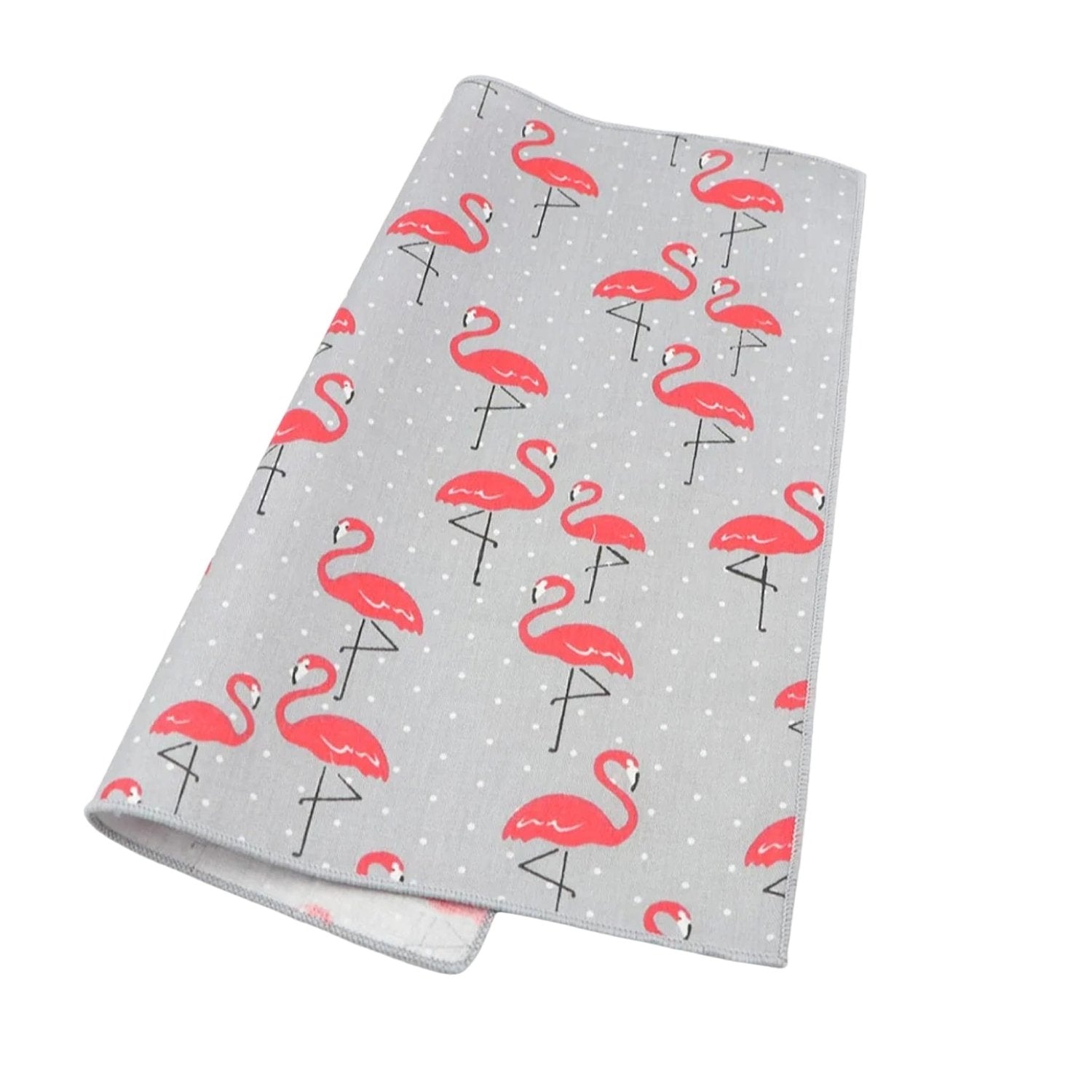 Gray with Red Flamingo and White Dots Necktie