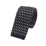 Black White Dot Knitted Tie