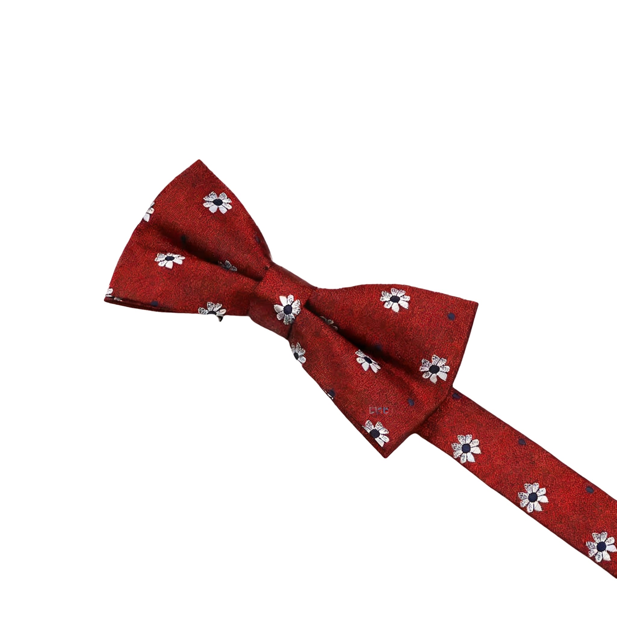 Brown White Floral Bowtie