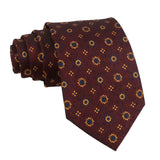 Burgundy Yellow Floral Necktie
