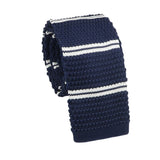 Navy Blue White Striped Necktie