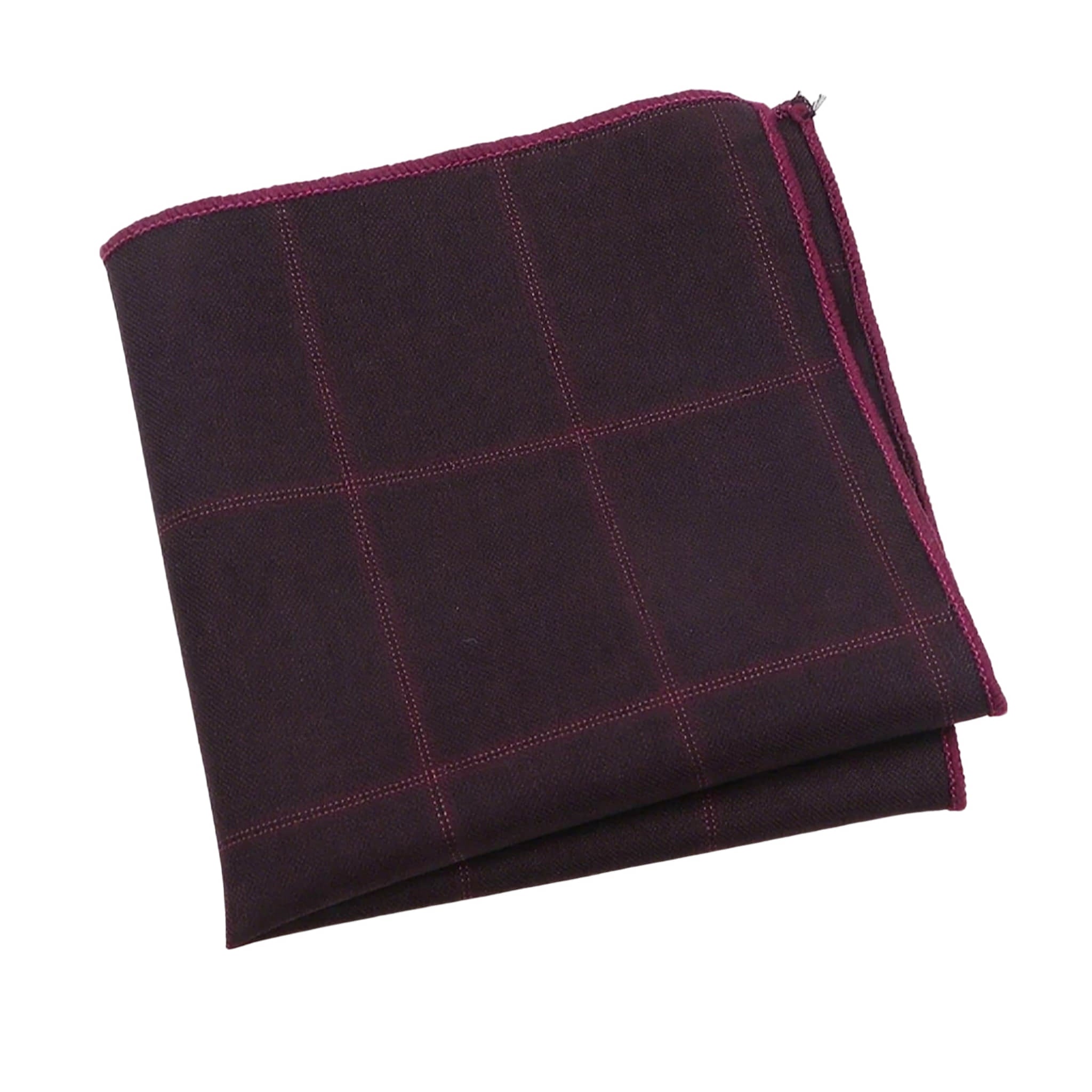 Burgundy Red Plaid Pocket Square