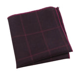 Burgundy Red Plaid Pocket Square