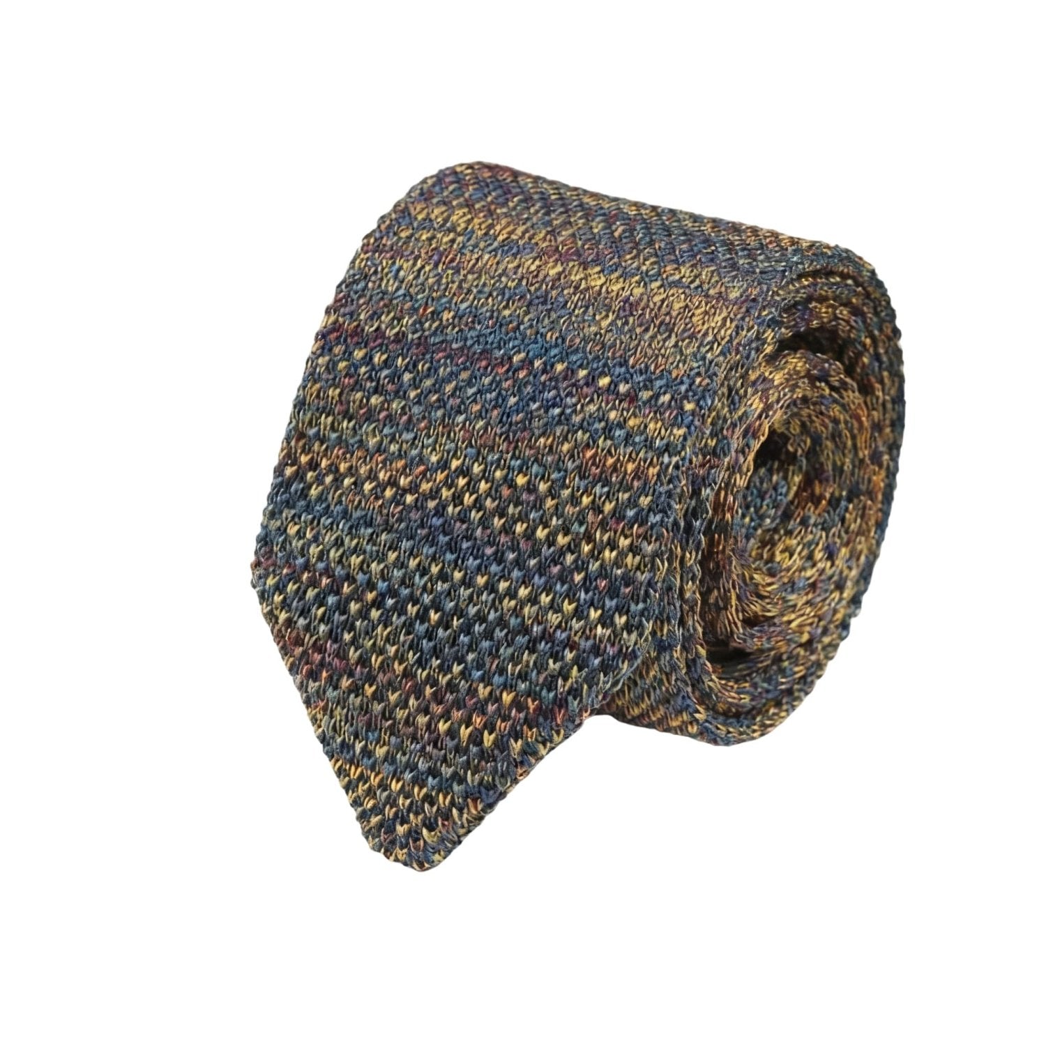 Blue With Multicolor Knitted Necktie