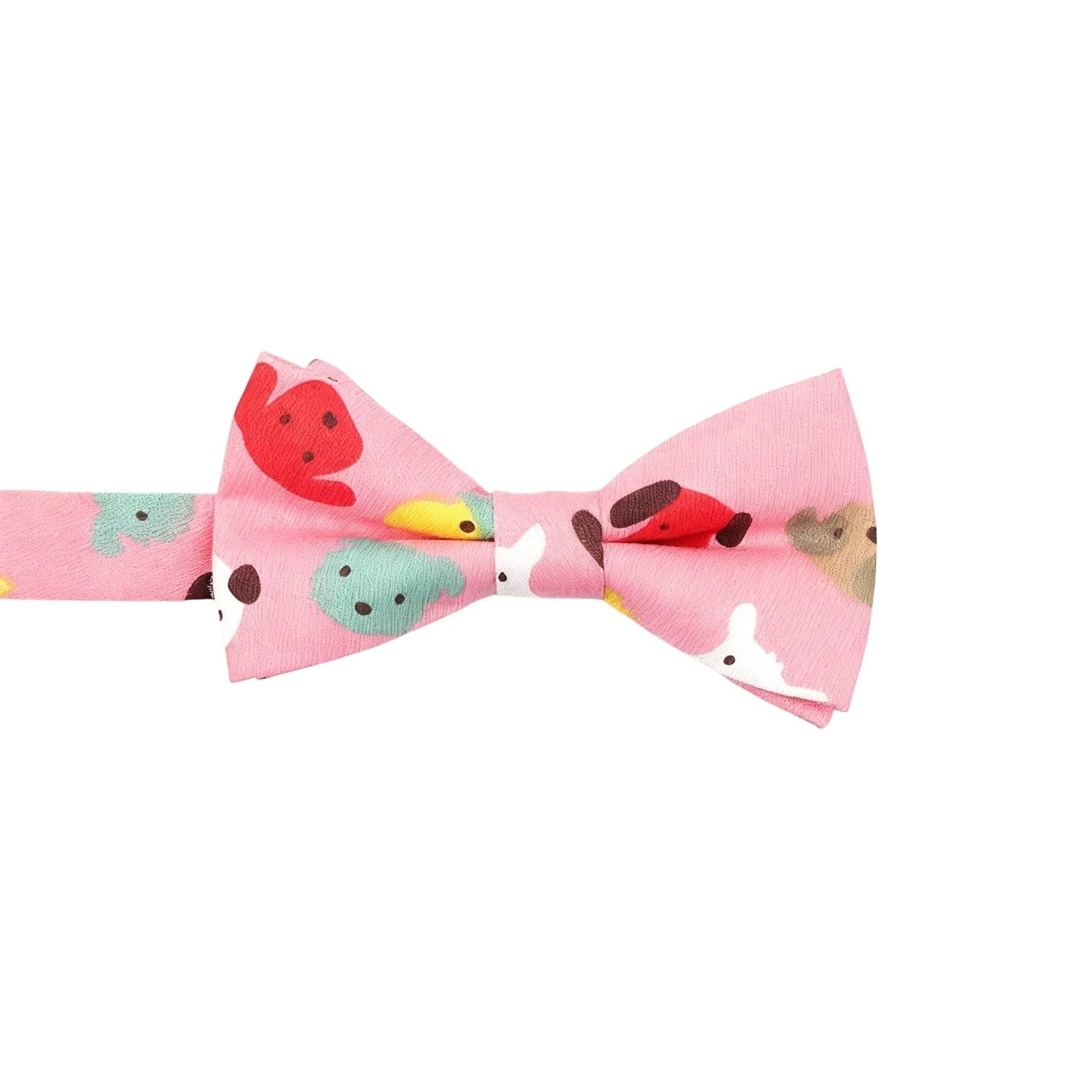 Pink with Colorful Cartoon Animals Bowtie