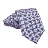 Pink Blue Geometric Necktie