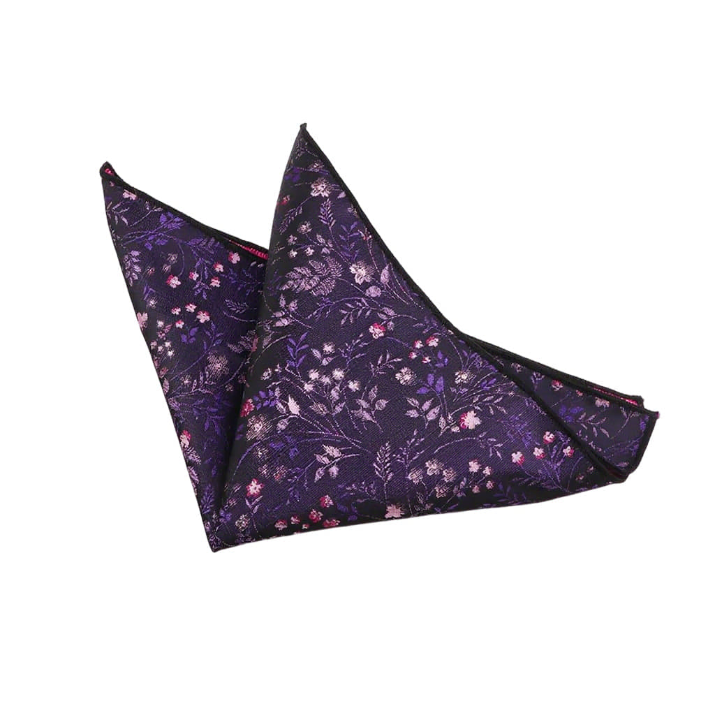 Purple Pink Floral Pocket Square